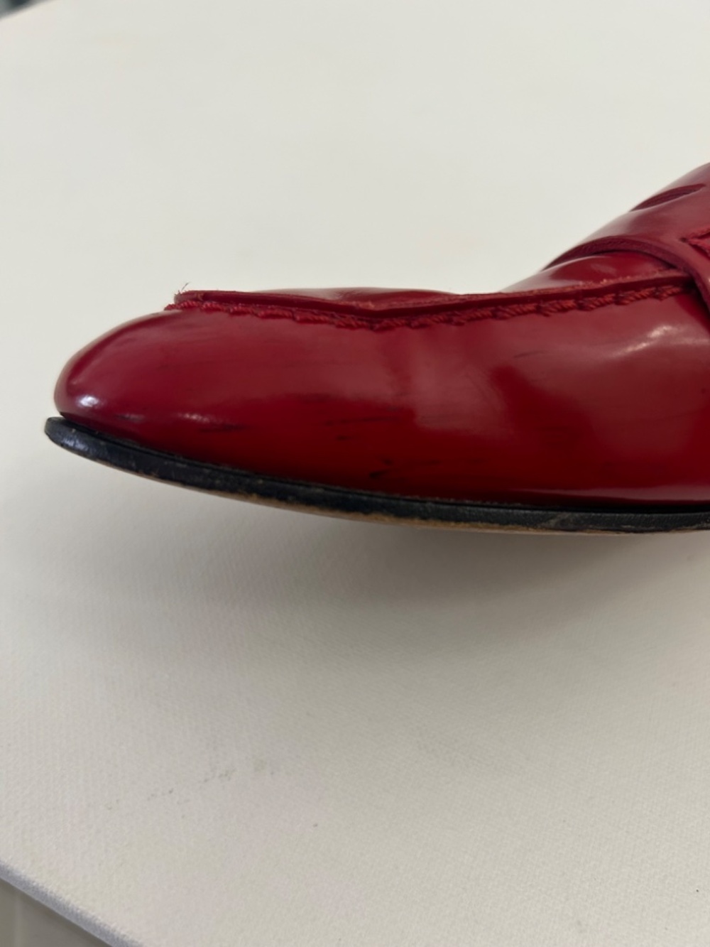 J.Crew Academy Penny Loafer Mule in cherry/apple red patent leather. size 6.5 - Picture 9 of 9